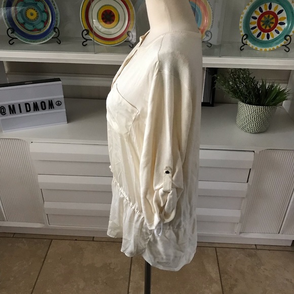 Calvin Klein cream knit tunic silky front - Picture 2 of 7